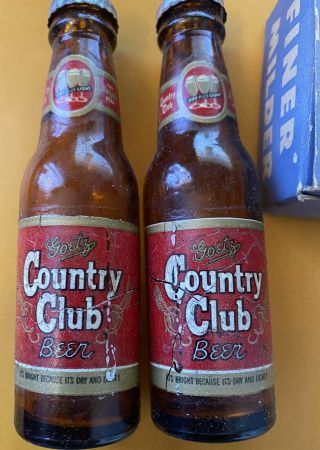 Goetz Country Club Beer Souvenir Salt & Pepper Mini Bottles.