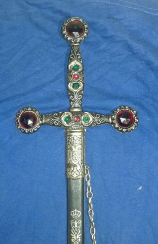 Vintage Sword Made In Spain Wall Decoration Patentado Ryc W/scabbard 32 "
