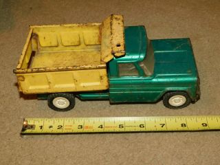 Vintage Structo Dump Truck 1966 Pat 3307291 Yellow Bed Green Cab Pressed Steel