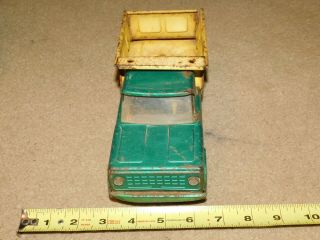 Vintage Structo Dump Truck 1966 Pat 3307291 Yellow BED Green CAB Pressed Steel 2