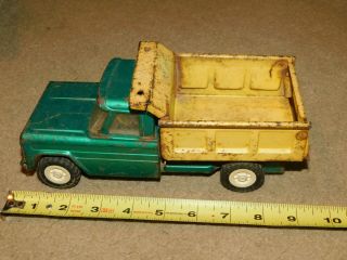 Vintage Structo Dump Truck 1966 Pat 3307291 Yellow BED Green CAB Pressed Steel 3