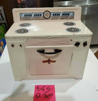 Little Chef 1950s Pressed Steel Play Stove L@@k Vintage Toy