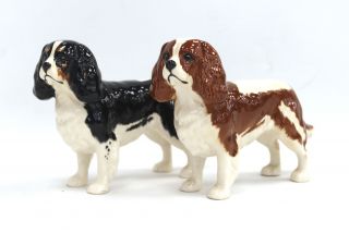 Vintage Beswick England Dog Figures Spaniels Ornaments 6 " Long - U03