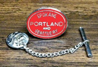 Spokane,  Portland And Seattle Railroad Tie Tack Pin & Chain Clasp