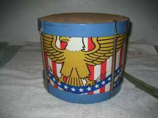 Vintage Ohio Art Company Metal Tin Toy Drum American Eagle Children 