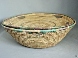 Vintage Authentic African Mali Hand Woven Basket W/ Lid