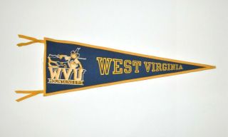 Vintage West Virginia University Wvu Mountaineers Collegiate Of Ames Pennant