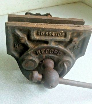 Very Early Vintage Bench Vice - Record 52 - Dates To 1918 - Bit Of Damage