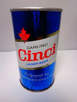 CINCI LAGER STRAIGHT STEEL PULL TAB BEER CAN 367 CARLING CANADA 3
