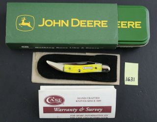 Case Xx 2005 610096 John Deere Yellow Bone Tiny Toothpick Pocket Knife 1631