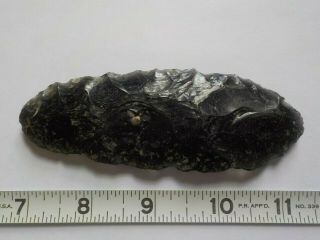 Large Authentic Native American Obsidian Leaf Arrowhead Artifact 4 7/16 Inches