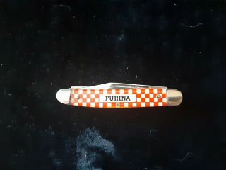 Vintage Usa Kutmaster Utica Ny Purina Advertising Stockman Pocket Knife