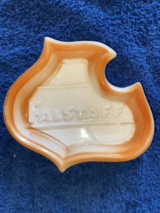 Vintage Falstaff Beer Ceramic Logo Ashtray