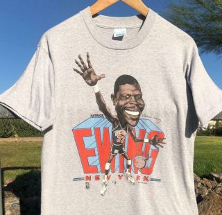 Vtg 80s/90s Salem Patrick Ewing York Knicks Caricature Big Head T Shirt M