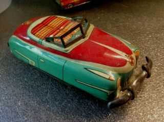 Vintage Japan Tin Litho Convertible Car Toy