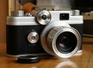 Argus C44,  Vintage 35mm Camera,  W/ Leather Case,  Filter