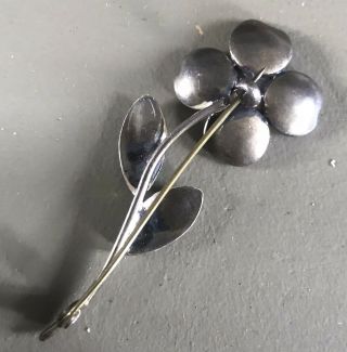 Vintage Bernard Instone Silver & Enamel Flower Brooch 3