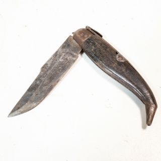 Antique Spanish Navaja Folding Knife - Ramirez Albacete Made In Spain Carbon