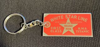 White Star Line Rms Titanic First Class Baggage Key Chain