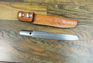 Vtg Browning Sheffield England 7 " Sharpening Steel Knife Sharpener With Sheath