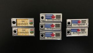 Alberta War Amps Key Tags Mini License Plate - 1980,  1981,  1982
