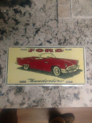Ford Thunderbird Metal License Plate Red With Yellow Back Ground