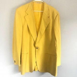Versace Classics V2 Mens Blazer Yellow Vintage 100 Silk Size 54r