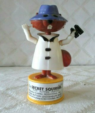 Vintage Hanna Barbera - Secret Squirrel - Push Puppet - Kohner Bros - No 3991 - Toy - 1960 