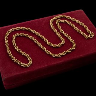 Antique Vintage Deco 12k Gold Filled Gf Opera Length Heavy Chain Necklace 38.  1g