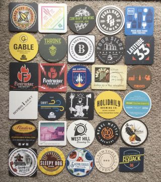 30 Beer Coasters Coaster Throne Gable Bombs Away West Hill Fenders Peace Tree