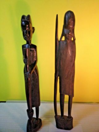 2 Vintage African Statues,  Man And Woman