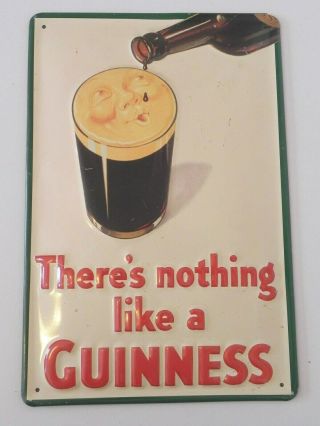 2 - Guinness Brewing Embossed Metal Signs - Nothing Like A Guinness - Arthur Guinness