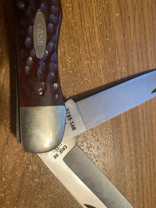 Vintage Case Xx 6265 Sab Large 2 Blade Redbone Folding Hunting Knife