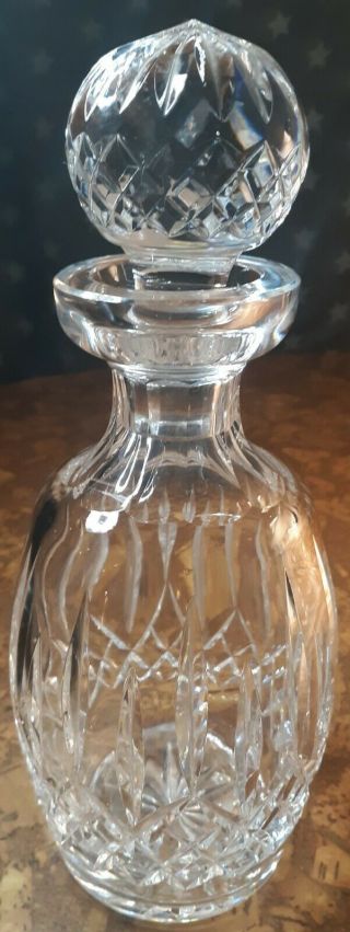 Vintage 10 3/8 " Waterford Lismore Cut Crystal Spirit Decanter W/cut Stopper Exc,