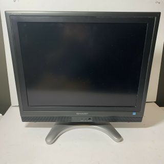 Vintage Sharp TV 20” w/ Adjustible Swivel Stand Monitor AQUOS Blk LCD 2