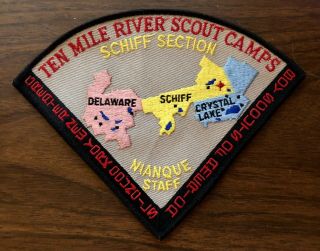 Vintage Bsa Rare Ten Mile River Scout Camps Schiff Section Nianque Staff Patch