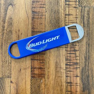 Budweiser Bud Light Blue Plastic Coated Large Logo Metal Beer Bottle Opener 019
