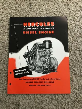 1935 - 1951 Hercules 4 - Cylinder Diesel Engine For Ford Trucks And School Buse Lite