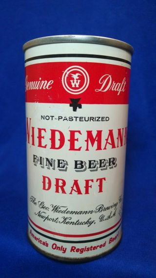 Wiedemann Fine Beer Draft 12 Fluid Oz Pull Tab Can Newport Kentucky