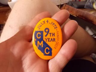 1972 Cmc Gay Motorcycle Club Pinback Button,  San Francisco,  California