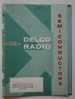 Gm Delco Radio Semi Conductors 1962 Brochure Transistors