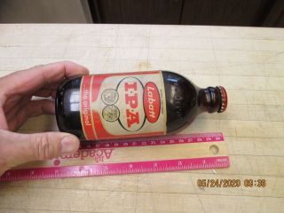 Labatts India Pale Ale Ipa Beer Bottle Brown Glass Paper Label Vintage Bar