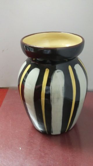 Babbacombe Pottery Vase Lined With Coloured Design 1959 Vintage Shape 73