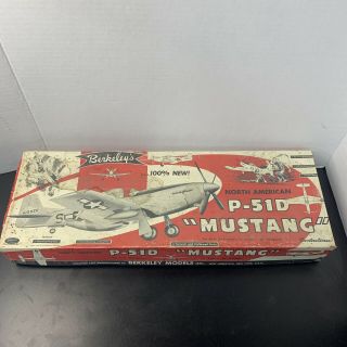 Berkeley P - 51 Mustang C/l Vintage Balsa Model Airplane Kit