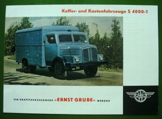 Koffer - Und Kastenfahrzeuge S 4000 - 1 Lkw Orig.  Typenblatt Ifa Ddr Werdau 1959 Top