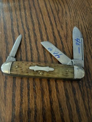Vintage Schrade Cutlery Co.  Walden N.  Y.  3 Blade Pocket Knife.