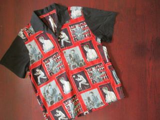Rare Vintage Elvis Presley Rock N Roll Button Up Patterned Shirt Large Hawaiian