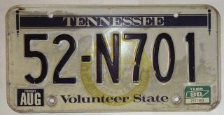 Tennessee Tn License Plate Tag 1980 Claiborne County State Seal 52 - N701 B
