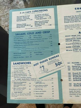 Rare Vintage Van de Kamp ' s Coffee Shops Menu Wilshire Miracle Mile Pasadena 3