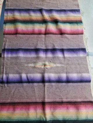 Vintage Mexican Weaving Textile Rug Blanket 45”x 20” pre owned A3 3